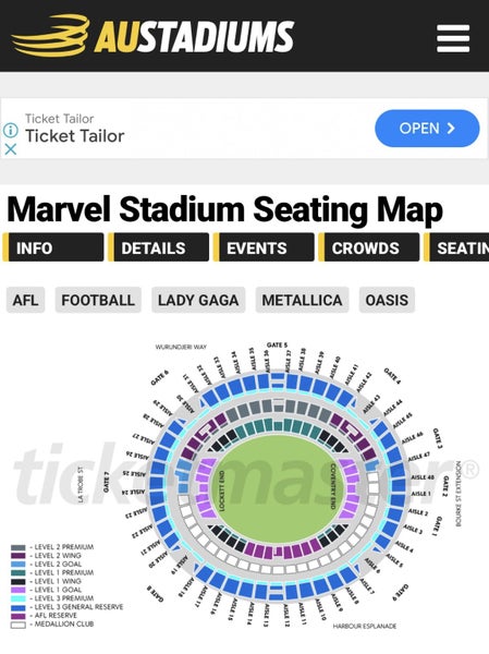 Oasis tickets x 2 Melbourne Saturday 1 November Carousel 4
