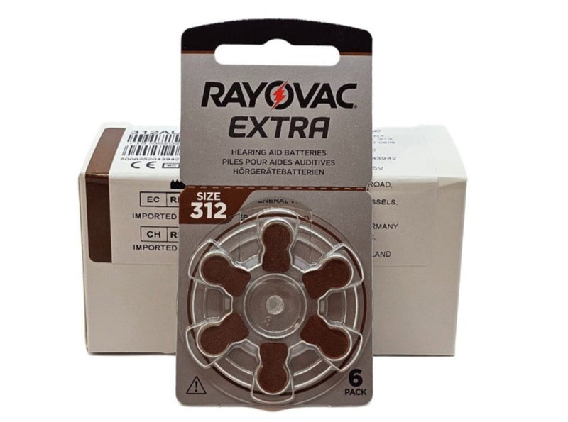 Rayovac Extra P312 (PR41, size 312) Hearing Aid Battery - 60 Pack (BP6 x 10) Carousel 1