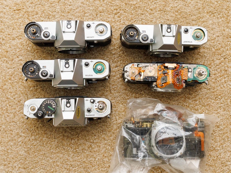 6x Canon AE-1 & AE-1 Program film camera bodies - for parts/repair Carousel 2