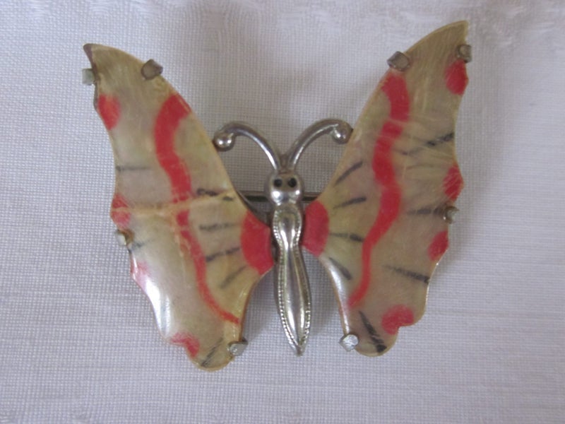 Vintage Lovely Celluliod Butterfly Brooch Carousel 1