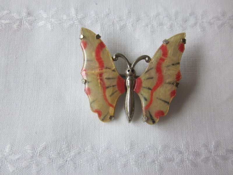 Vintage Lovely Celluliod Butterfly Brooch Carousel 6