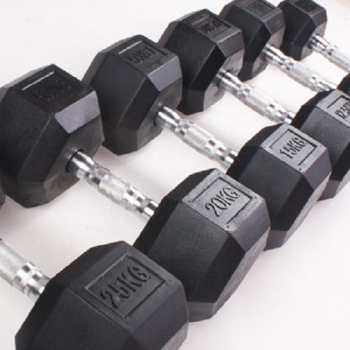Rubber Hex Dumbbells Carousel 2