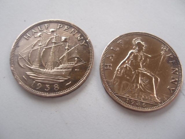 Vintage Half Penny Coins. Carousel 2