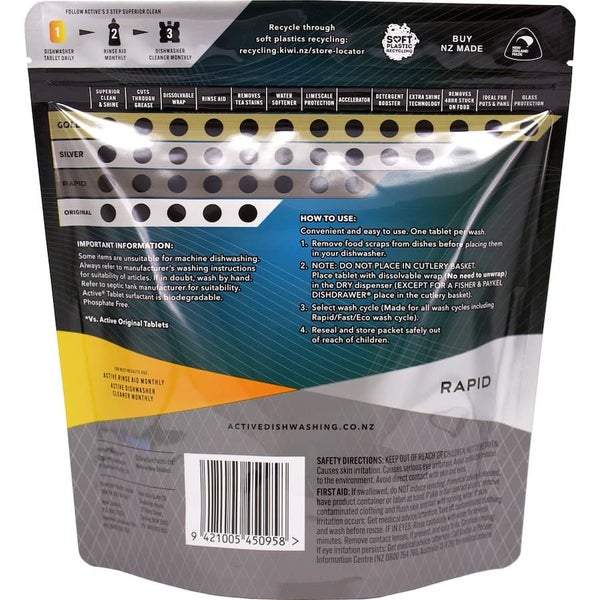 Active Dishwasher Tablets Rapid Lemon 27pack Carousel 2