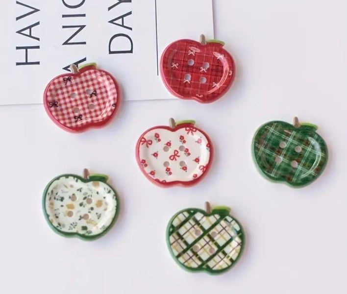 Mixed Design Apple Shaped Craft Buttons Carousel 1