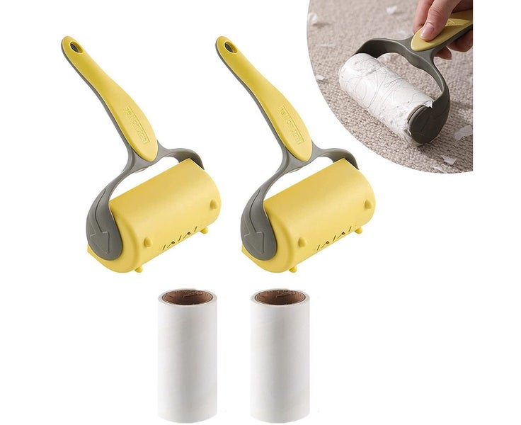 2pcs Lint Rollers with Handles andSticky Refills Hair Remover for Clothes Carousel 1