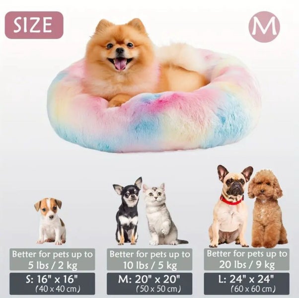 ~*New*~ Round Cozy Pet Bed for Dogs Carousel 1
