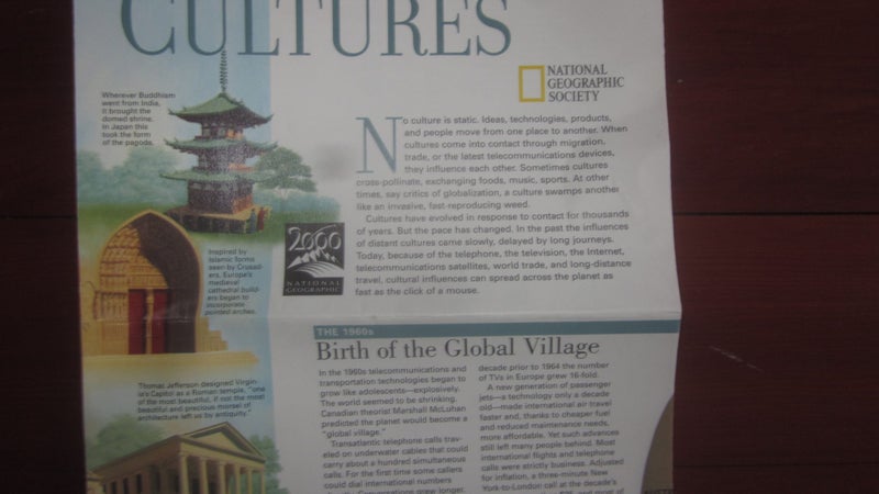 National Geographic Milennum Map "Cultures, Voices of the World" Carousel 1