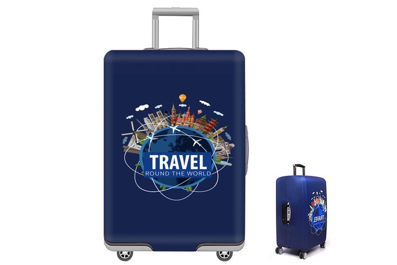 Luggage Cover Washable Suitcase Cover Anti-Scratch Fits 18-21inch Luggage -Navy Carousel 1