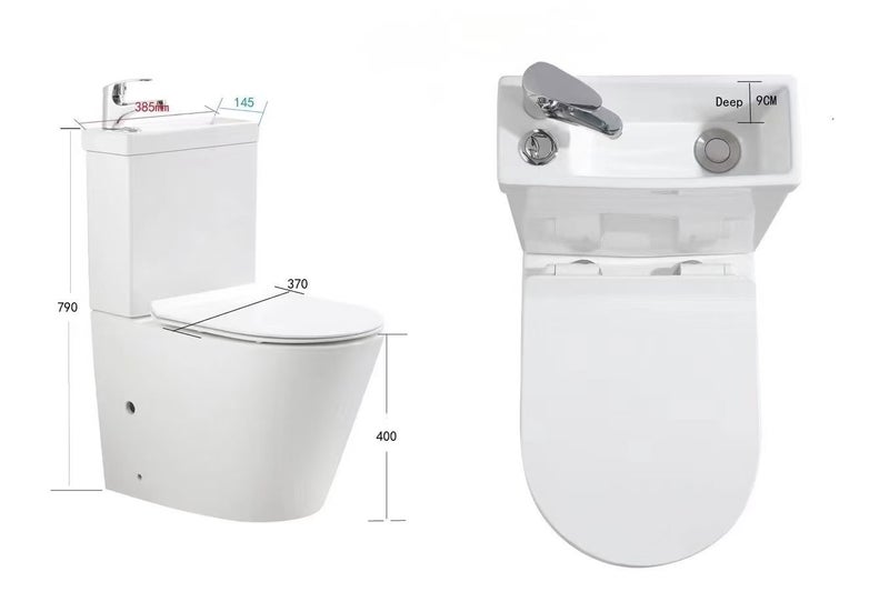 2 in 1 Toilet Basin Combo Combined Toilet and Sink #2866 Carousel 5