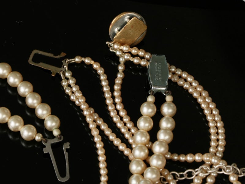 Vintage 1, 2, and 3 Strand Imitation Pearls (3 pieces) 1930s - 50s Stackable! Carousel 2