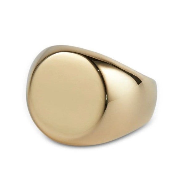 Men's Titanium Gold Oval Signet Ring - SALE! Carousel 1