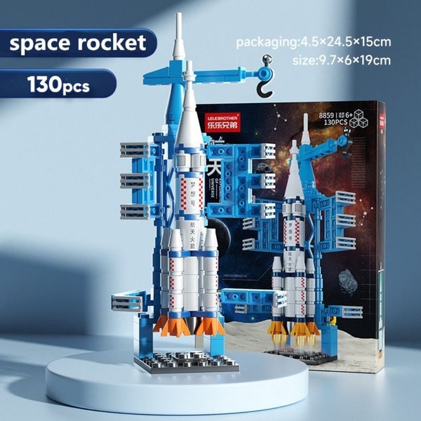 1set DIY Space Rocket Building Blocks Launch Center Base Puzzle Model Set Bri... Carousel 1