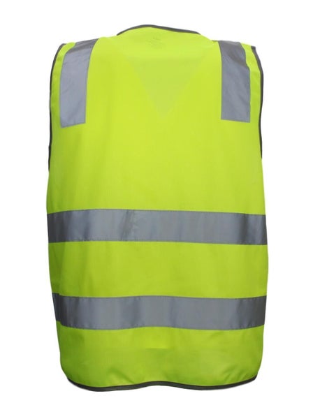 Hi Vis Safety Vest Reflective Tape Zip Up Workwear Pocket High Visibility in ... Carousel 5
