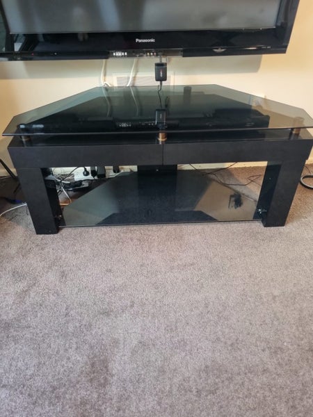 Modern TV Cabinet. Black with Smoked Glass Carousel 1