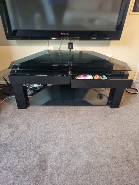 Modern TV Cabinet. Black with Smoked Glass Carousel 2