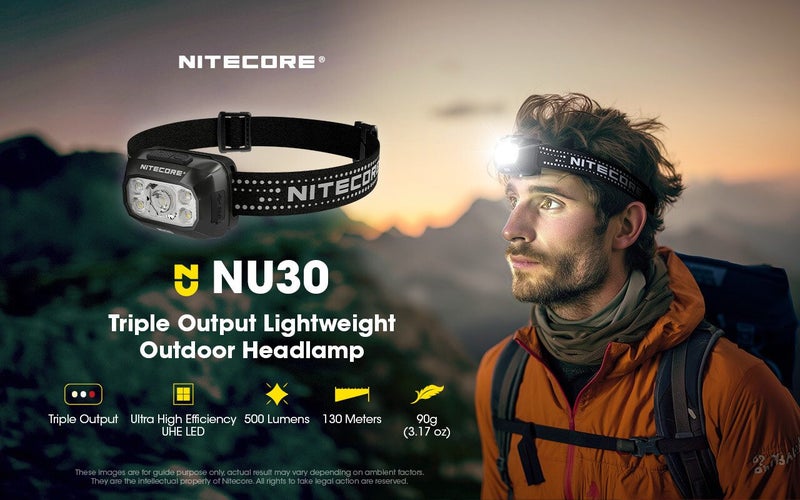 Nitecore NU30 500 Lumen USB-C Rechargeable Outdoor Headlamp Head Torches Lights Carousel 1