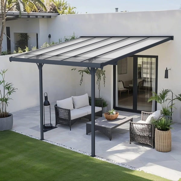 3140 L x 2550 W Aluminium Canopy, Patio cover, Carport, Lean To Pergola,8mm Roof Carousel 1