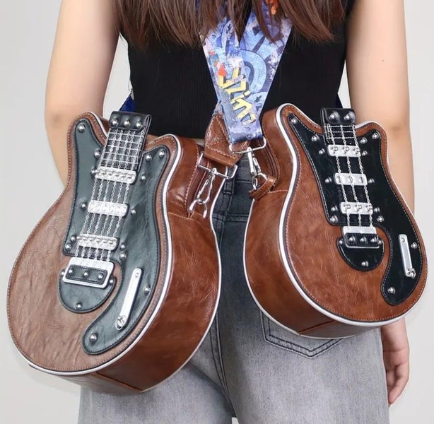 SALE!! Guitar Shaped Crossbody Vegan Leather Country Style Bag Vintage Gypsy Carousel 2
