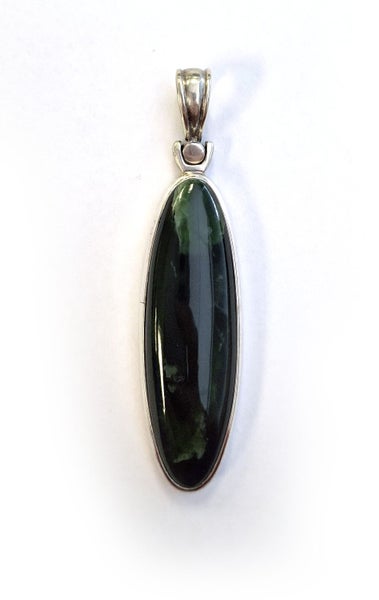 NZ Greenstone Medium Sterling Silver Pendant Carousel 1
