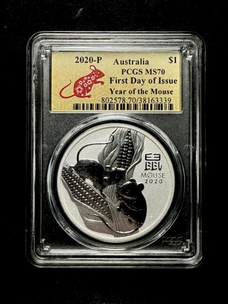 MS70 Perth Mint 2020 Australia 1oz Silver Lunar Year of the Mouse BU Coin Carousel 1