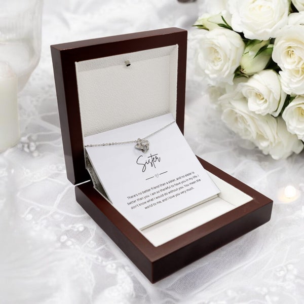 Gift For Sister Silver Necklace with Personalised Message Card Gift Boxed Carousel 2