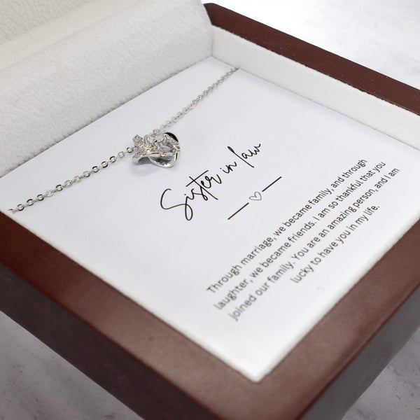 Gift For Sister In Law Silver Necklace with Personalised Message Card Gift Boxed Carousel 2