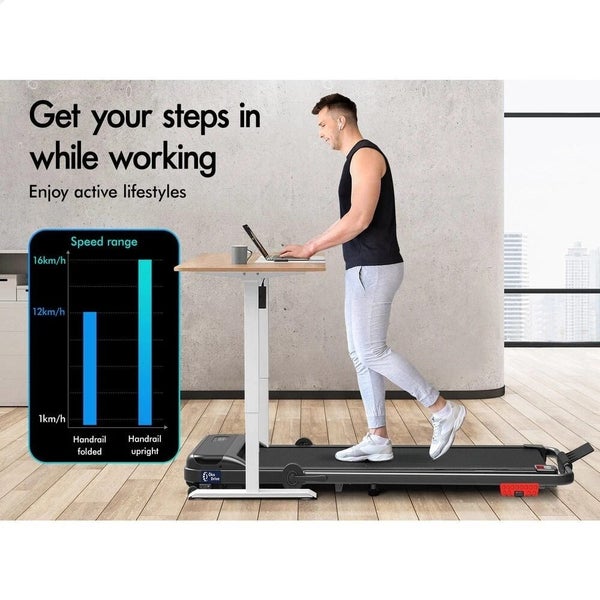 Treadmill Electric Walking Pad Home Office Incline Foldable Black Carousel 2
