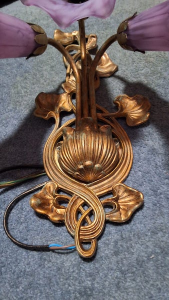 3 PURPLE FLOWER DESIGN ELECTRIC WALL LIGHTS on a gold colour sconce 2 AVAILABLE Carousel 3