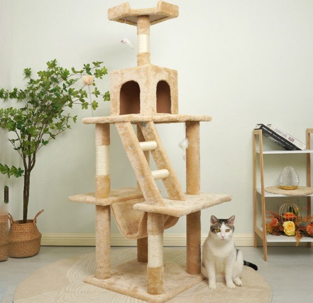 Cat Tree Tower Scratching Post Scratcher Condo House Furniture Carousel 1