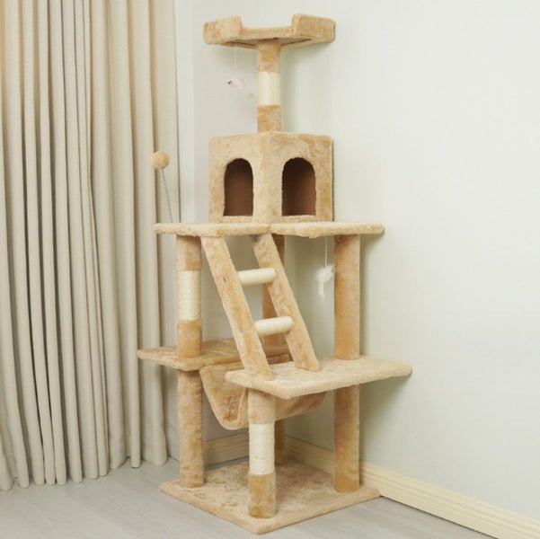 Cat Tree Tower Scratching Post Scratcher Condo House Furniture Carousel 2