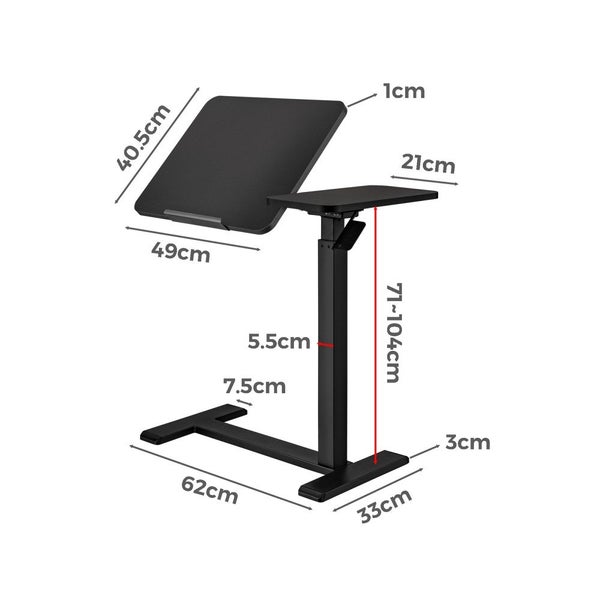 Side Table Laptop Computer Desk with Wheels And Cup Holder Carousel 15