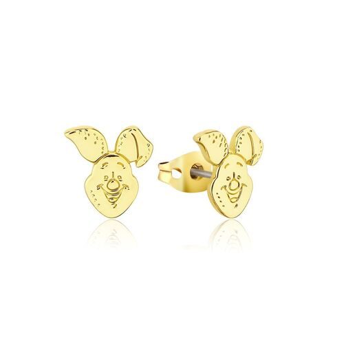 Disney Couture Kingdom - Winnie the Pooh - Piglet Stud Earrings Yellow Gold Carousel 1