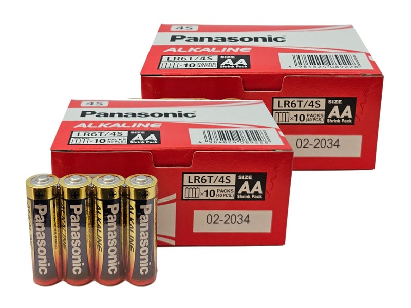 Panasonic AA Alkaline 1.5V batteries - 80 Pack (2 Boxes), bulk Carousel 1