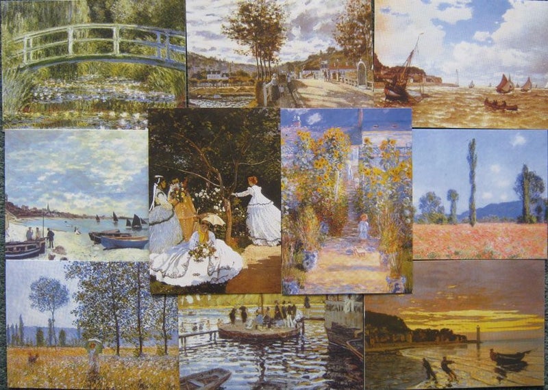 Monet greeting cards blank inside - 10 cards (all different) with envelopes Carousel 1