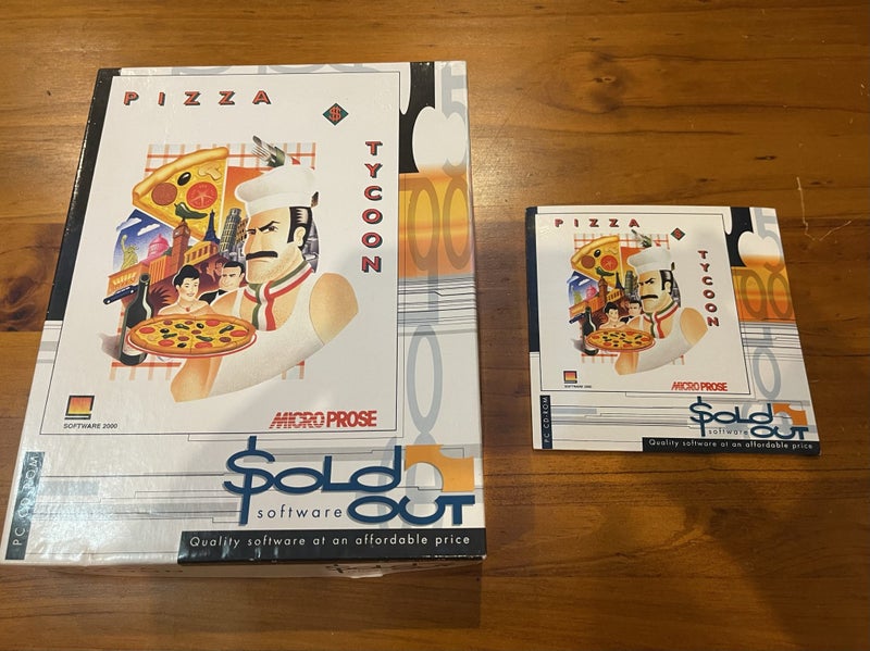 Pizza Tycoon MicroProse PC game CD-ROM Big Box Vintage 1994 Carousel 1