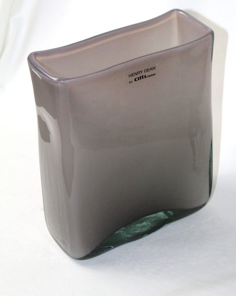+++ HANDSOME " HENRY DEAN FOR CITTA DESIGN" ART GLASS BLOCK VASE +++ Carousel 16