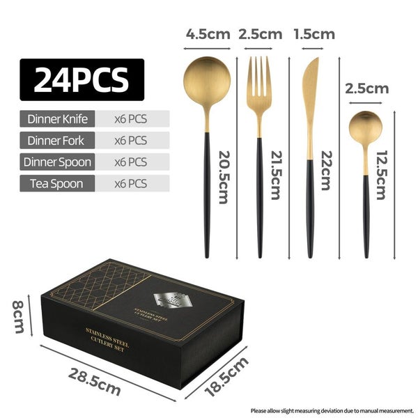 Cutlery Set Dinner Knife Fork Spoon 24pcs Carousel 8