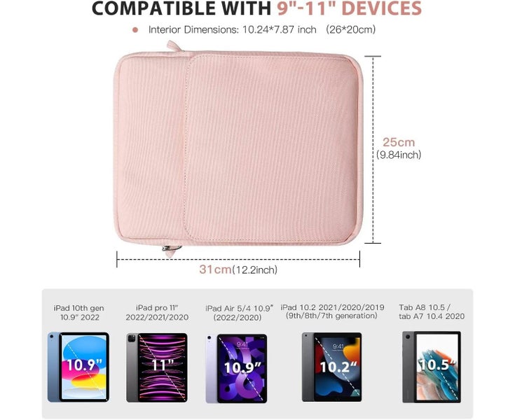 11.6Inch Waterproof Tablet Sleeve Case Tablet Sleeve Bag iPad Bag,Pink Carousel 2