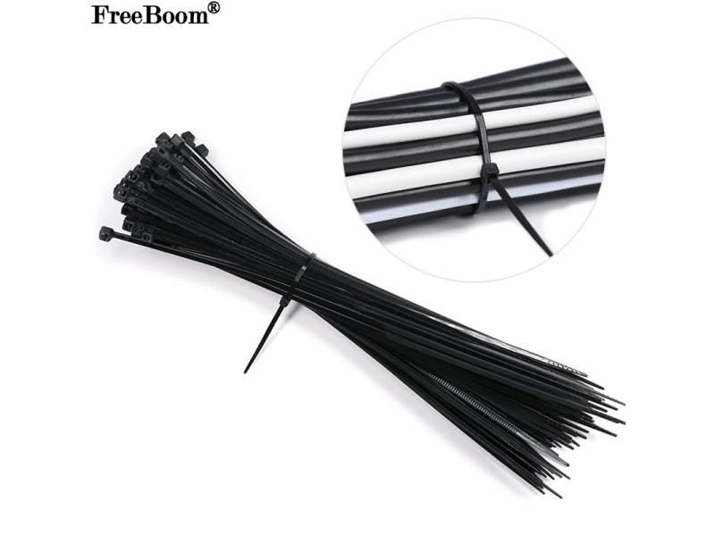 Nylon Cable Ties Self Locking 100/150/200mm Black Plastic Zip Wire Binding Wrap Carousel 1