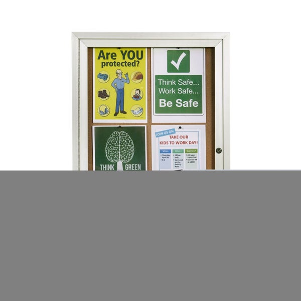 Quartet 1 Door Aluminium Frame Cork Board 900x600mm Carousel 1