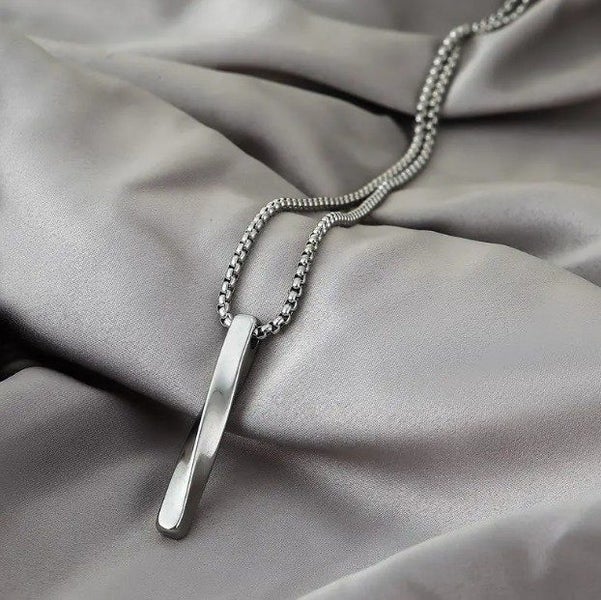 Men's Titanium Steel Twisted Pendant Chain in Polished Silver Carousel 2