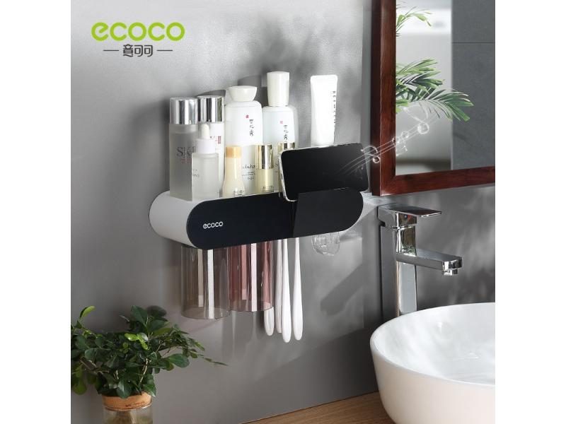 ECOCO Magnetic Adsorption Inverted Toothbrush Holder Automatic Toothpaste Carousel 1
