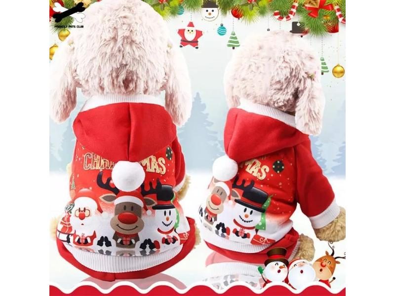 Christmas Dog Clothes Red Coat Pattern Dog Pet Dog Tree Winter Christmas Carousel 2