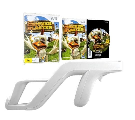 CHICKEN BLASTER (Wii) GAME + BLASTER GUN Carousel 1
