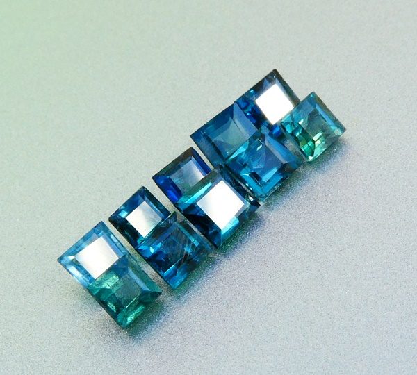 $1RE 1.78CT UNHEATED 100% NATURAL PRINCESS CUT GREEN BLUE SAPPHIRE LOT Carousel 2
