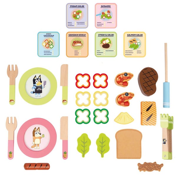 Bluey - Wooden Tabletop BBQ Set, Activity Toy, Ages 3+ Carousel 2
