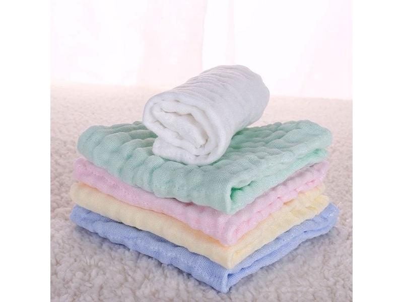 5PCS Baby Bath Towel Cotton Muslin Squares 6 Layers Gauze Kid Facecloth Face Carousel 1