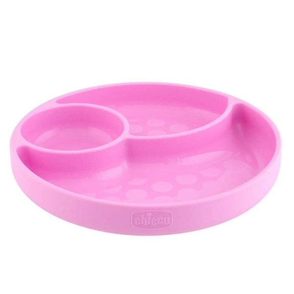 CHICCO SILICONE DIVIDED PLATE PINK 12M+ Carousel 1