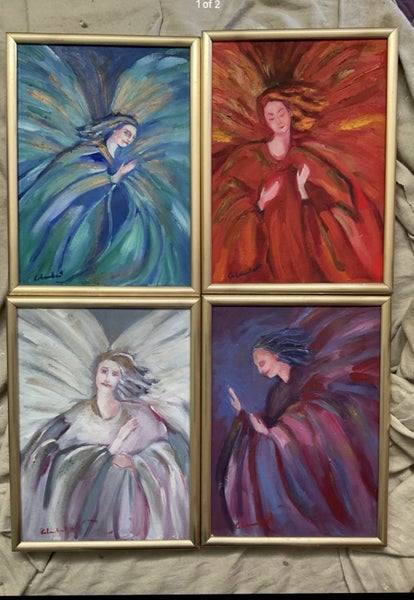 **SET 4 ARCHANGELS 4 SEASONS OIL PAINTINGS BY FEILDING ARTIST G LAMBERT** Carousel 1